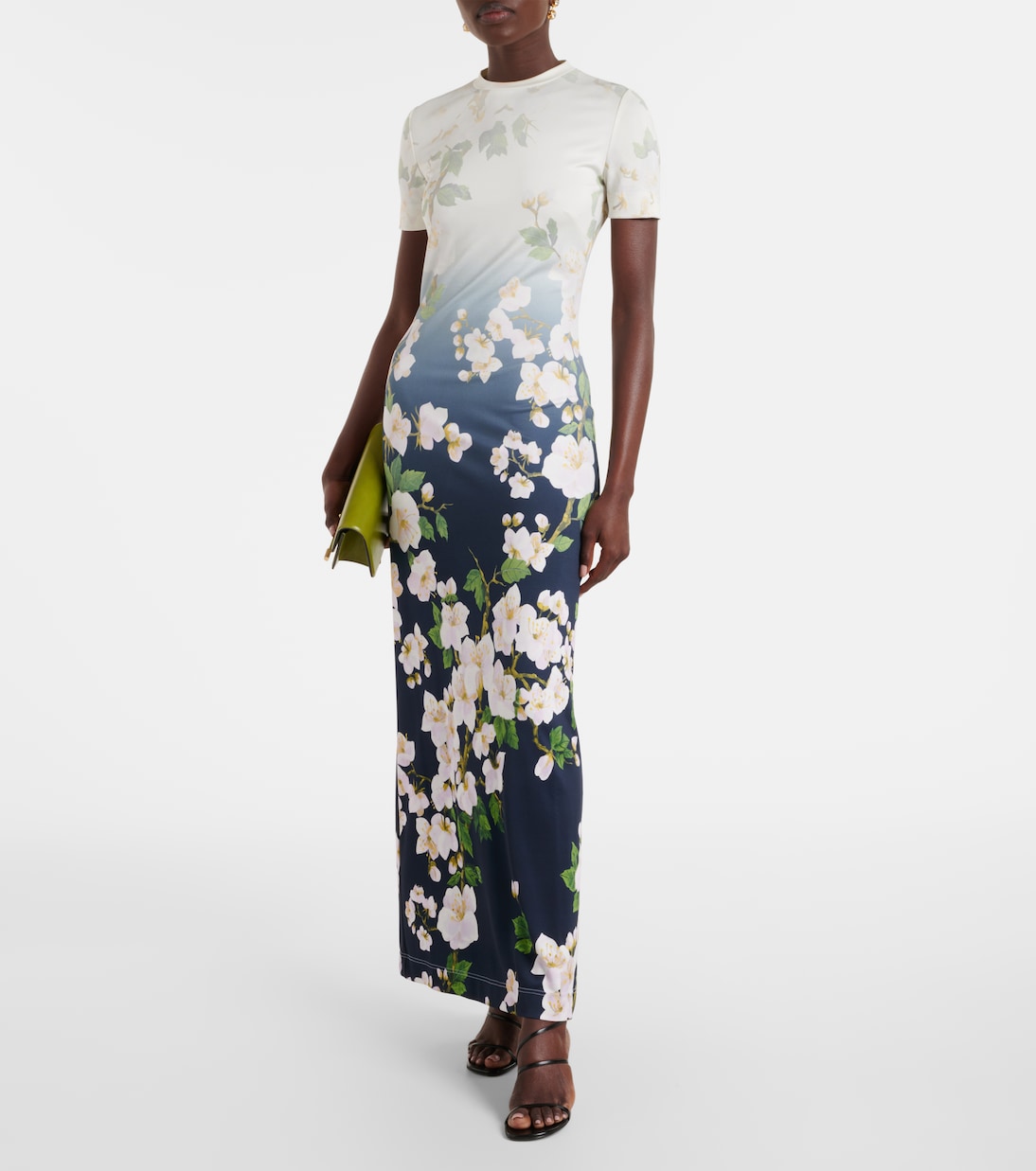 Abito lungo con stampa floreale | Oscar de la Renta