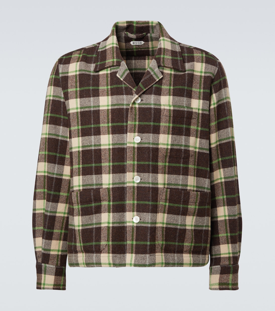 Woodcrest plaid wool flannel overshirt | Bode