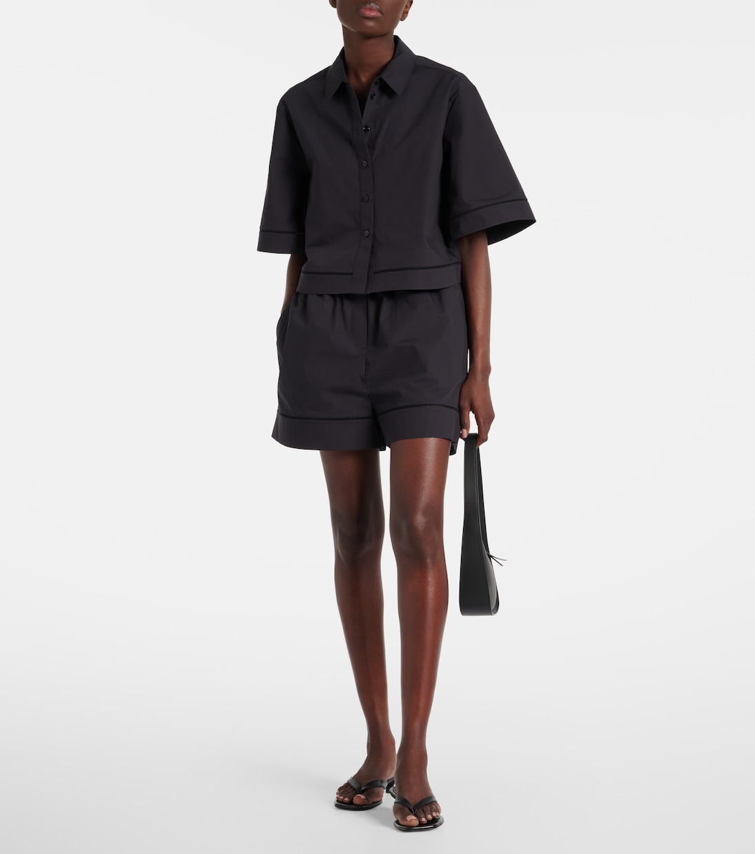 Shorts en popelín de algodón bordados | Róhe
