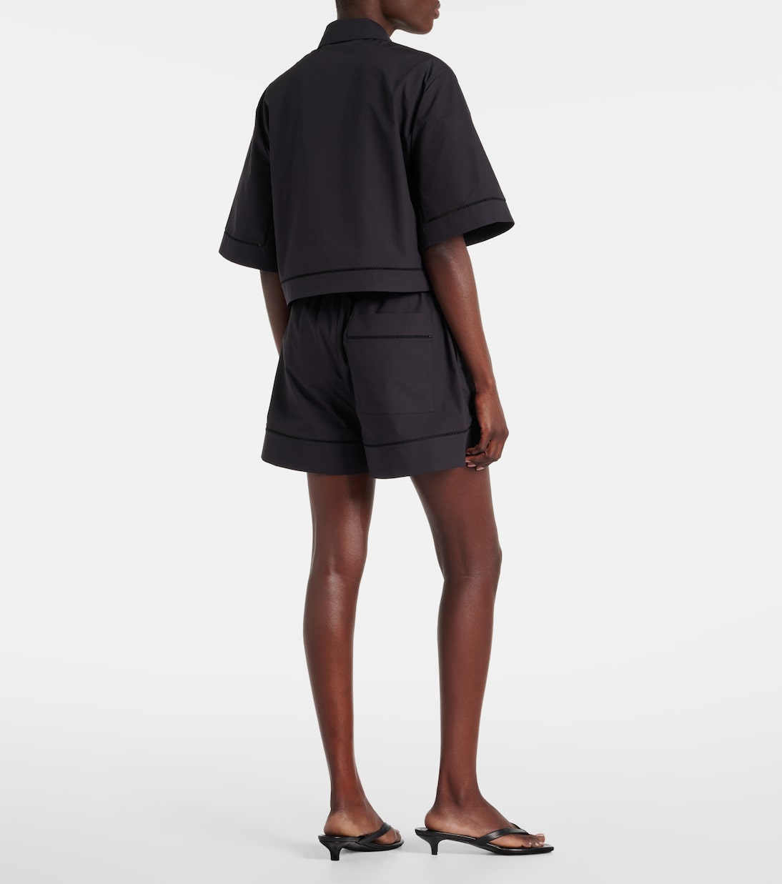 Shorts en popelín de algodón bordados | Róhe