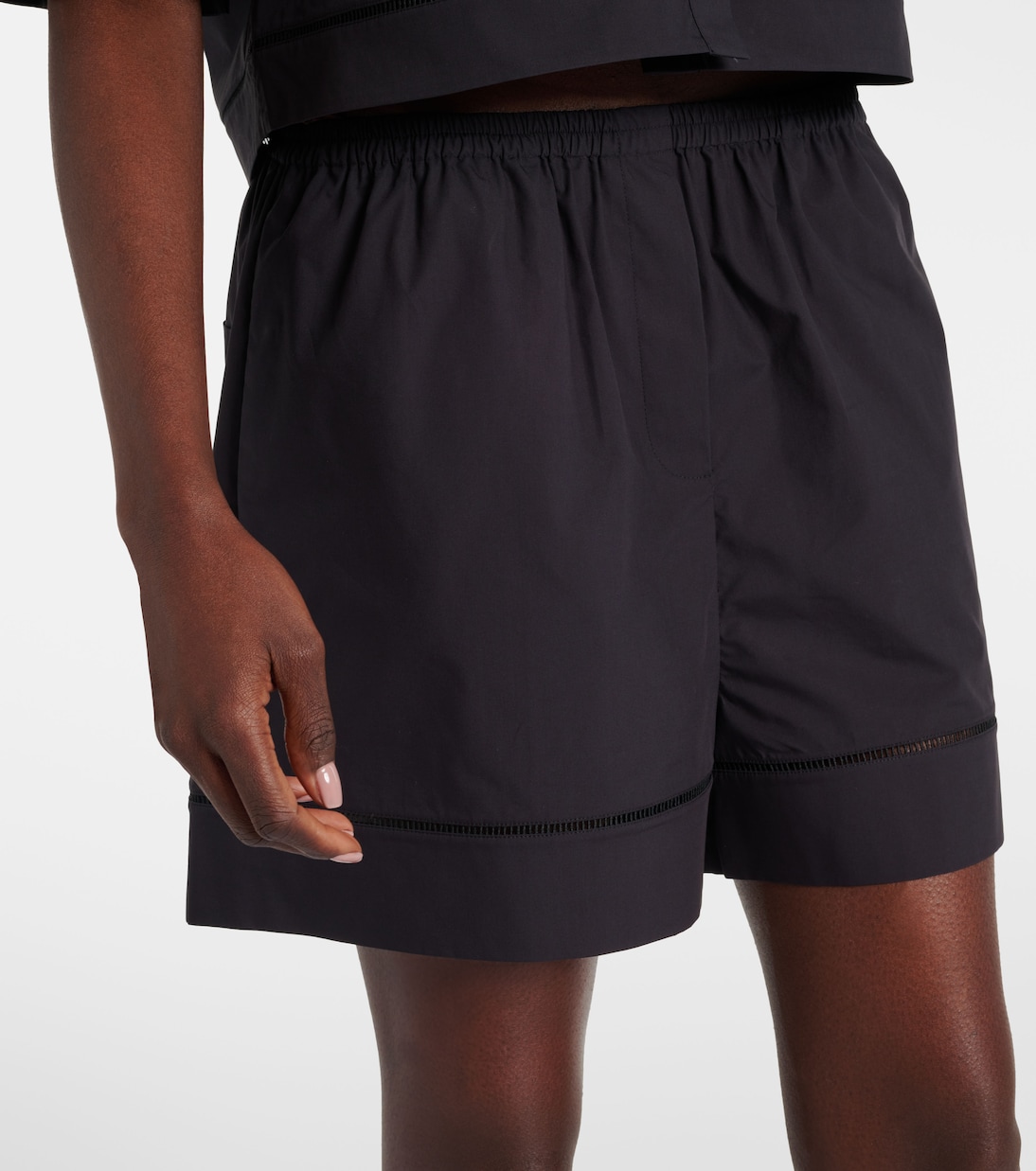 Shorts en popelín de algodón bordados | Róhe