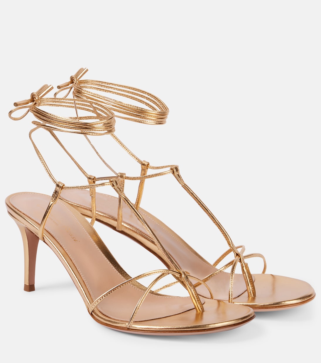 Sandalen 70 aus Metallic-Leder | Gianvito Rossi