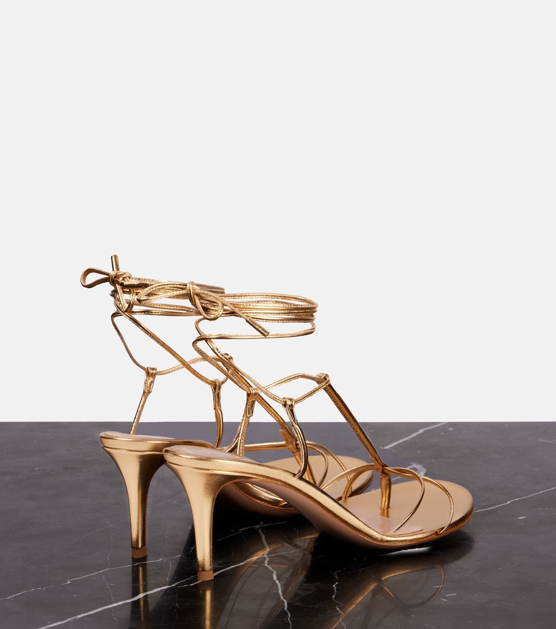 Sandalen 70 aus Metallic-Leder | Gianvito Rossi