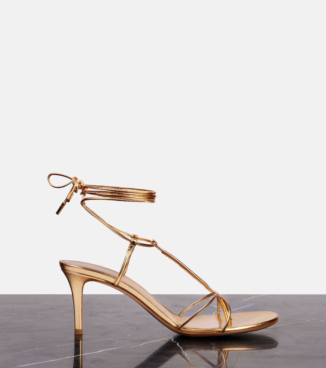 Sandalen 70 aus Metallic-Leder | Gianvito Rossi