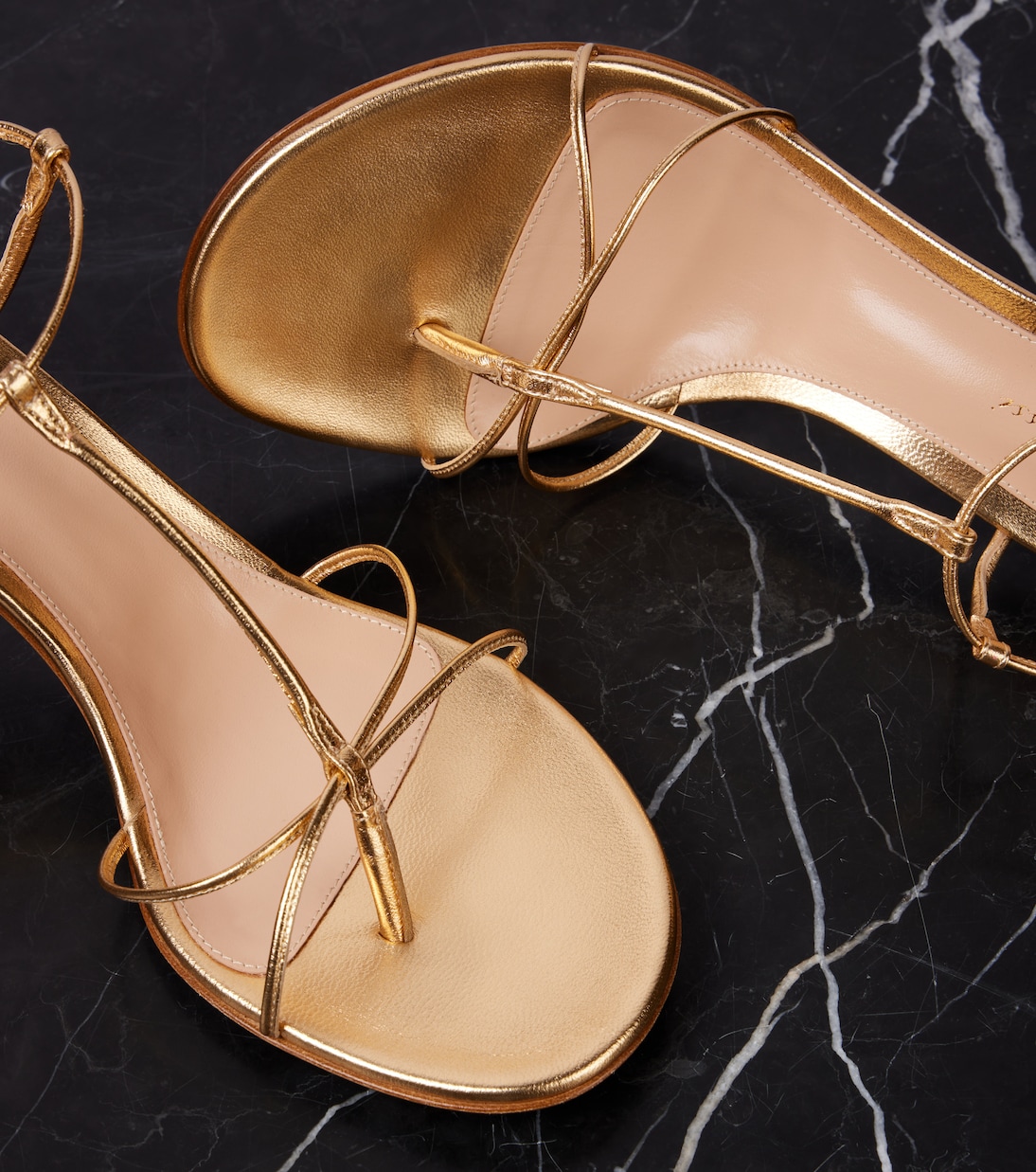 Sandalen 70 aus Metallic-Leder | Gianvito Rossi