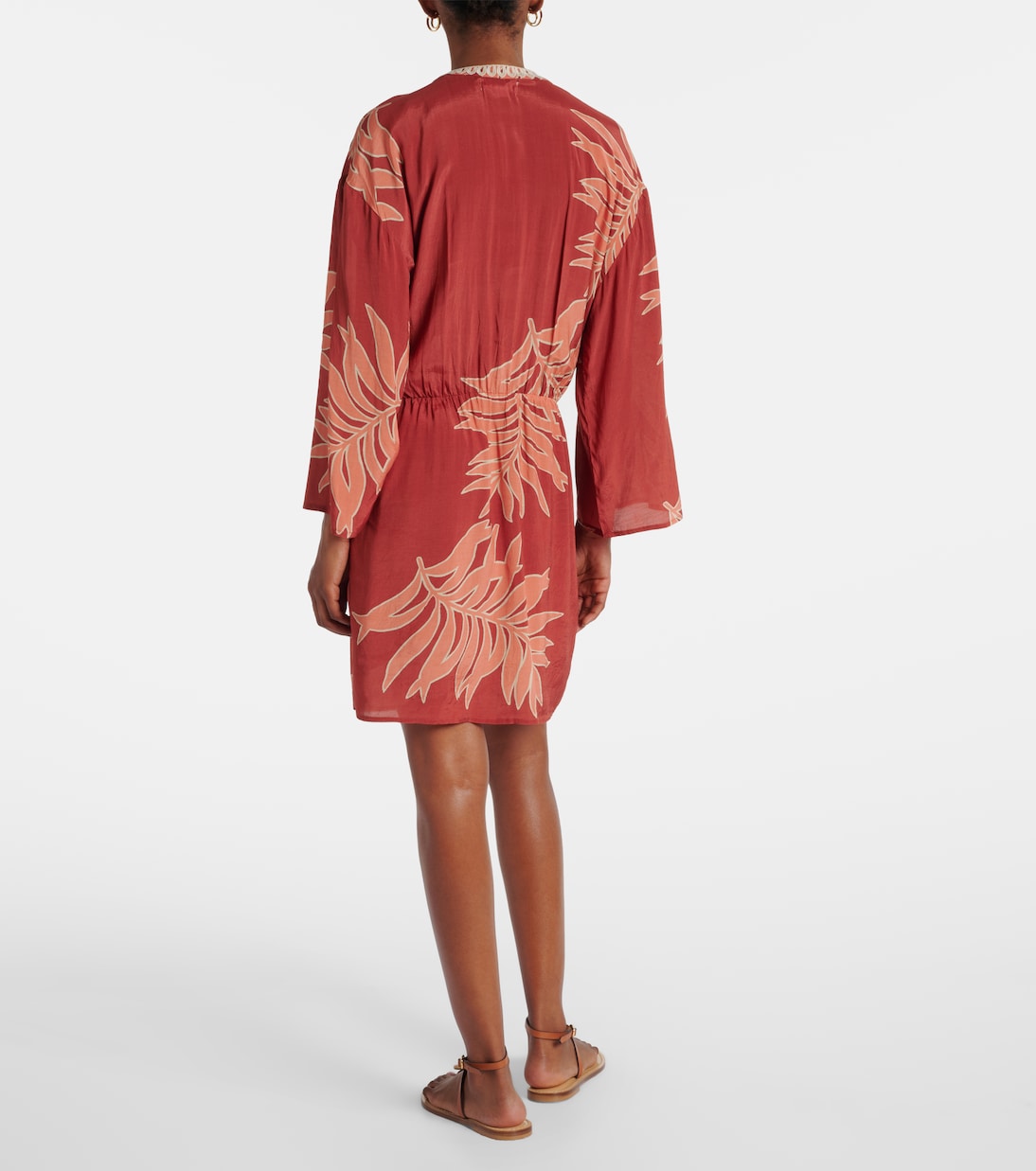 Phoebe embroidered printed minidress | Velvet