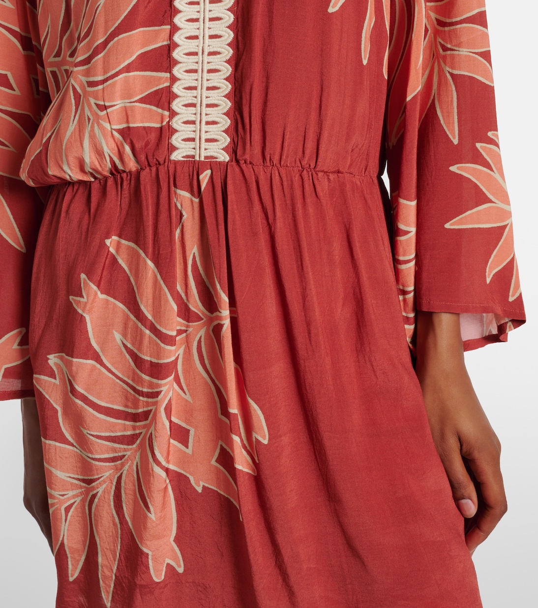 Phoebe embroidered printed minidress | Velvet