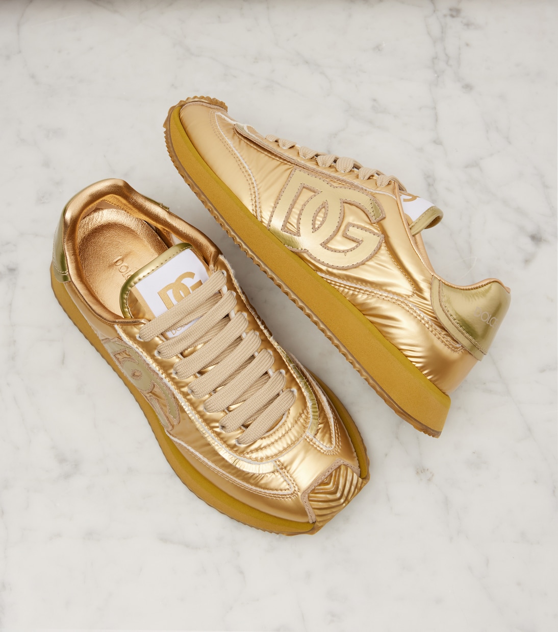 Sneakers DG Cushion aus Metallic-Leder | Dolce&Gabbana
