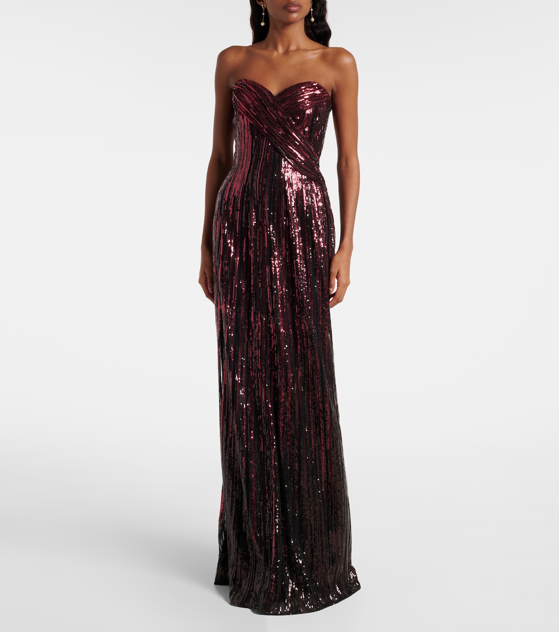 Scarf-detail sequined gown | Elie Saab