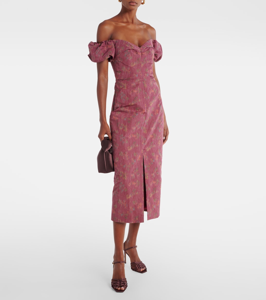 Adelaine floral puff sleeves gown | Markarian
