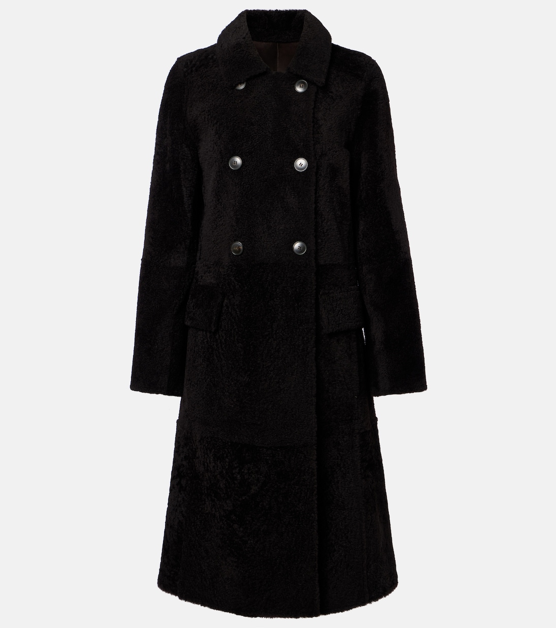 Double-breasted shearling coat | Yves Salomon