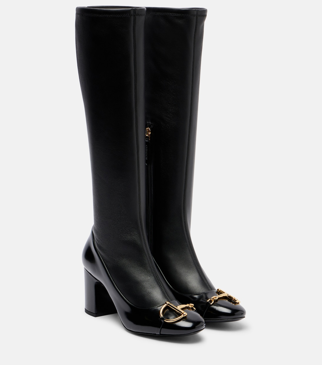 Alfa Horsebit 75 leather knee-high boots | Gucci