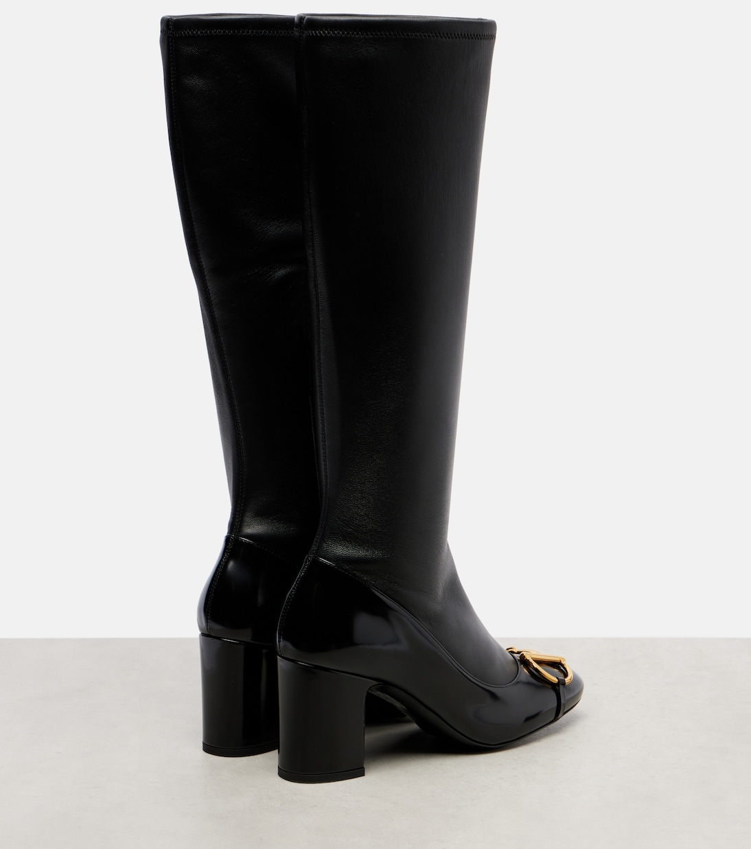 Alfa Horsebit 75 leather knee-high boots | Gucci