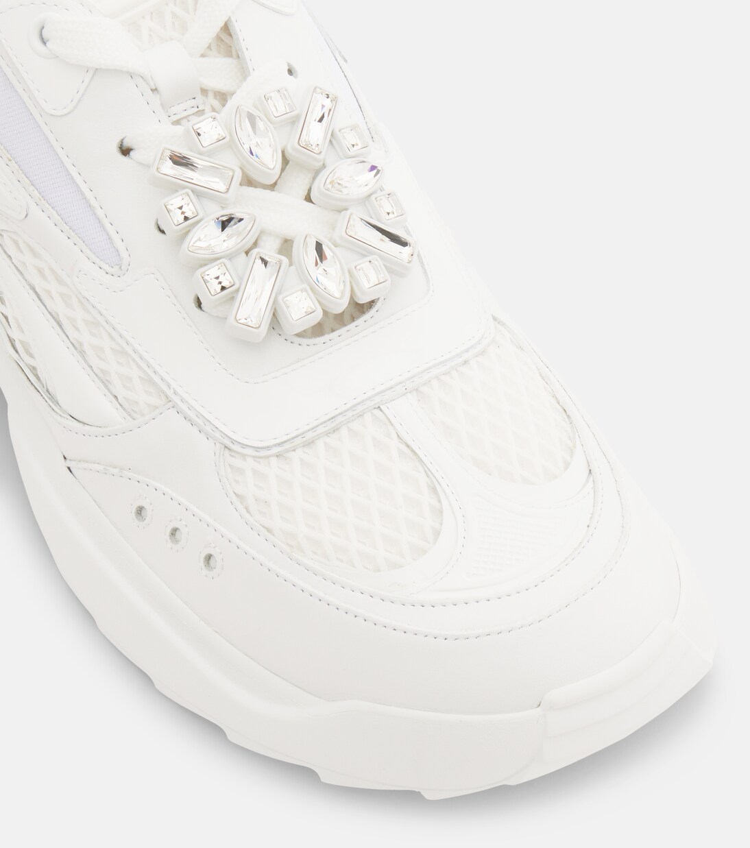 حذاء سنيكرز  مقلّم بالجلد Viv' On The Run | Roger Vivier