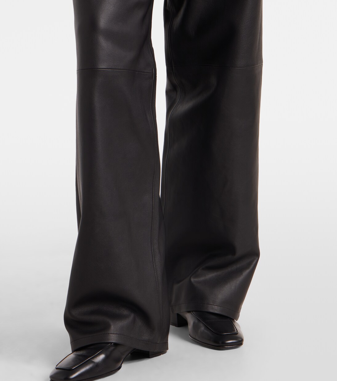 Pantalon ample à taille haute en cuir | Róhe