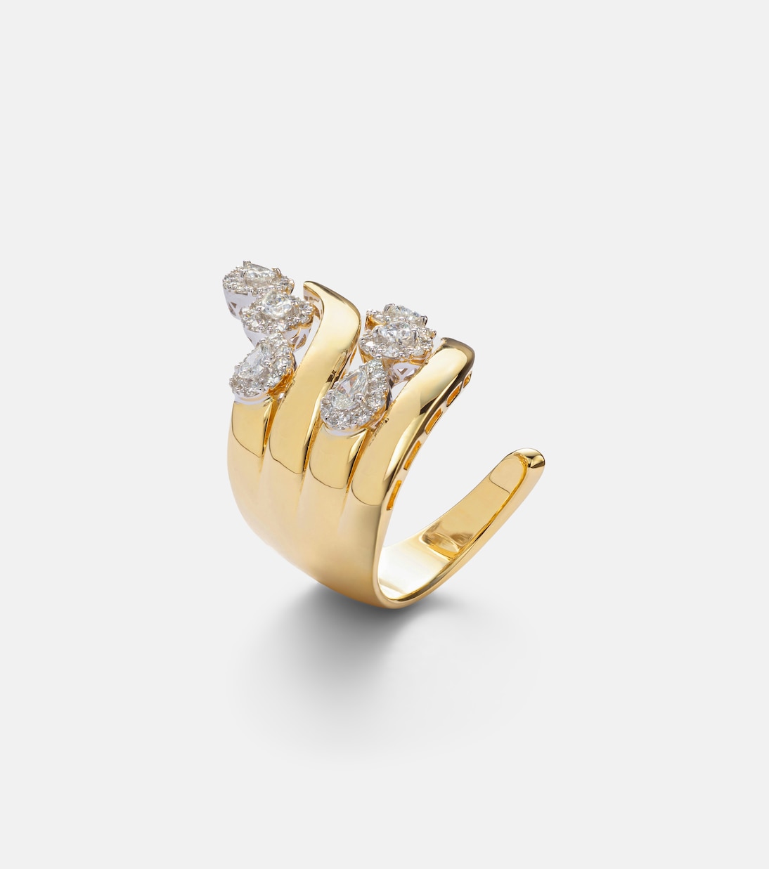 Ring Golden Strada aus 18kt Gelb- und Weißgold mit Diamanten | Yeprem