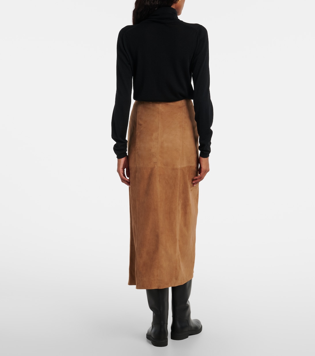 Edwina high-waist suede maxi skirt | Rixo