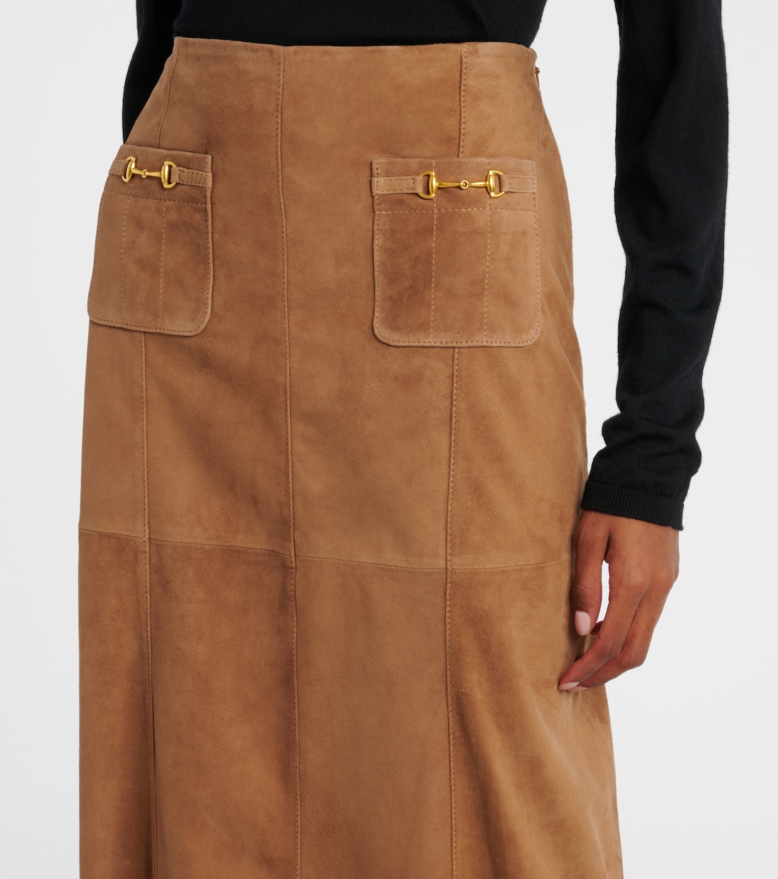 Edwina high-waist suede maxi skirt | Rixo