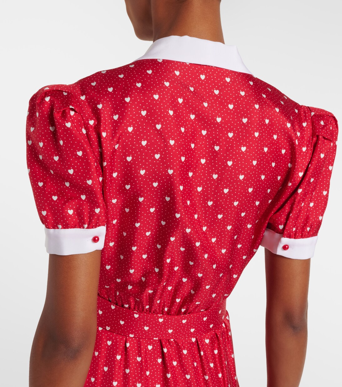 印花真丝斜纹布中长连衣裙 | Rodarte