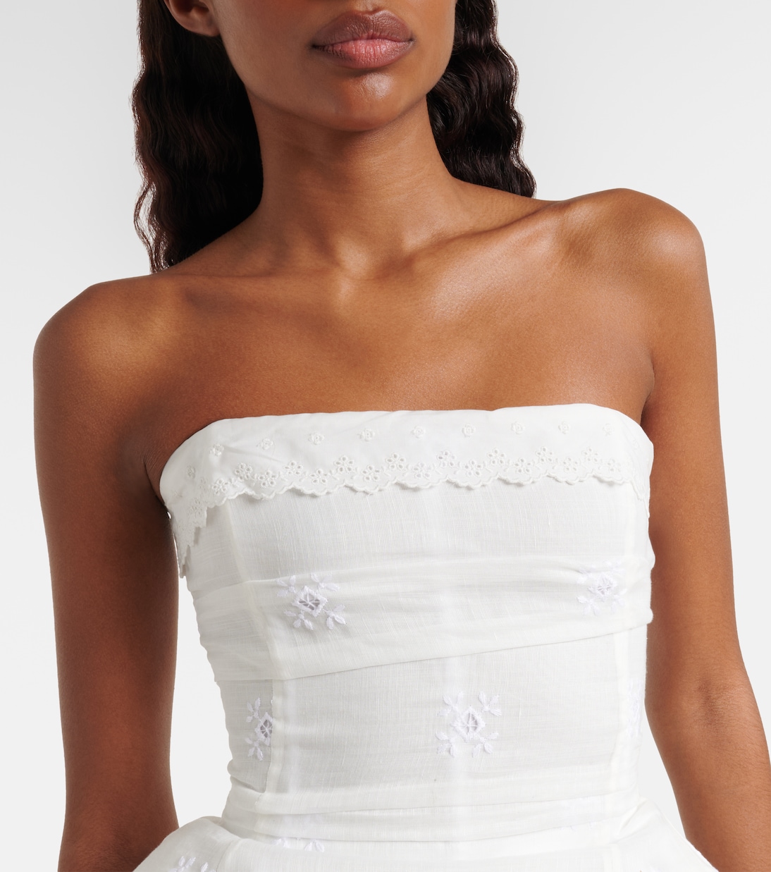 Scalloped cotton-blend bandeau top | Magda Butrym