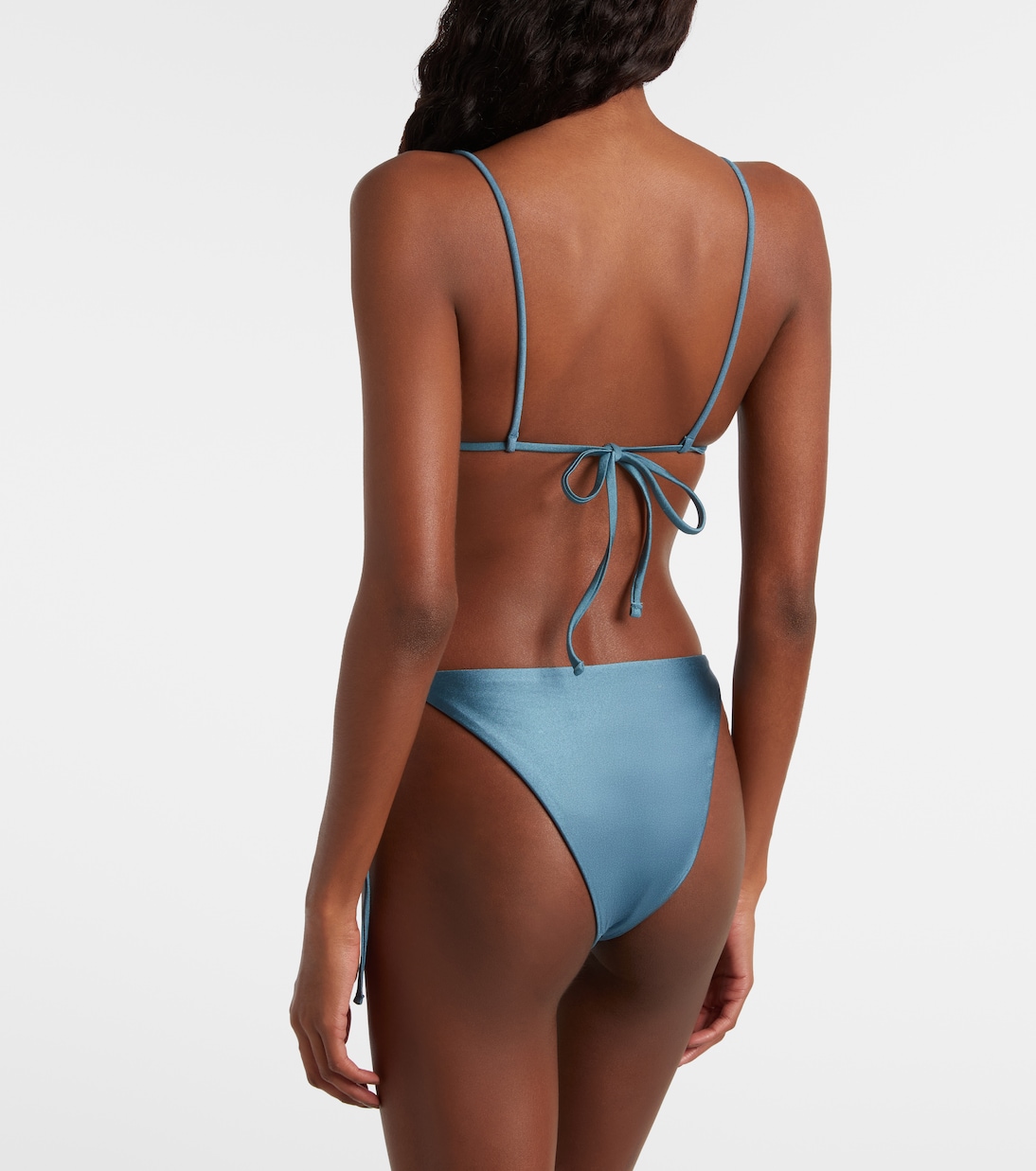 Via metallic-effect bikini top | Jade Swim