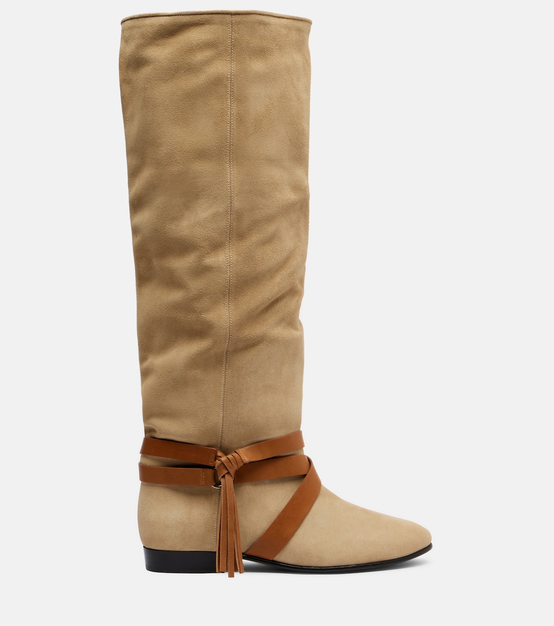 Silmon leather-trimmed suede knee-high boots | Isabel Marant