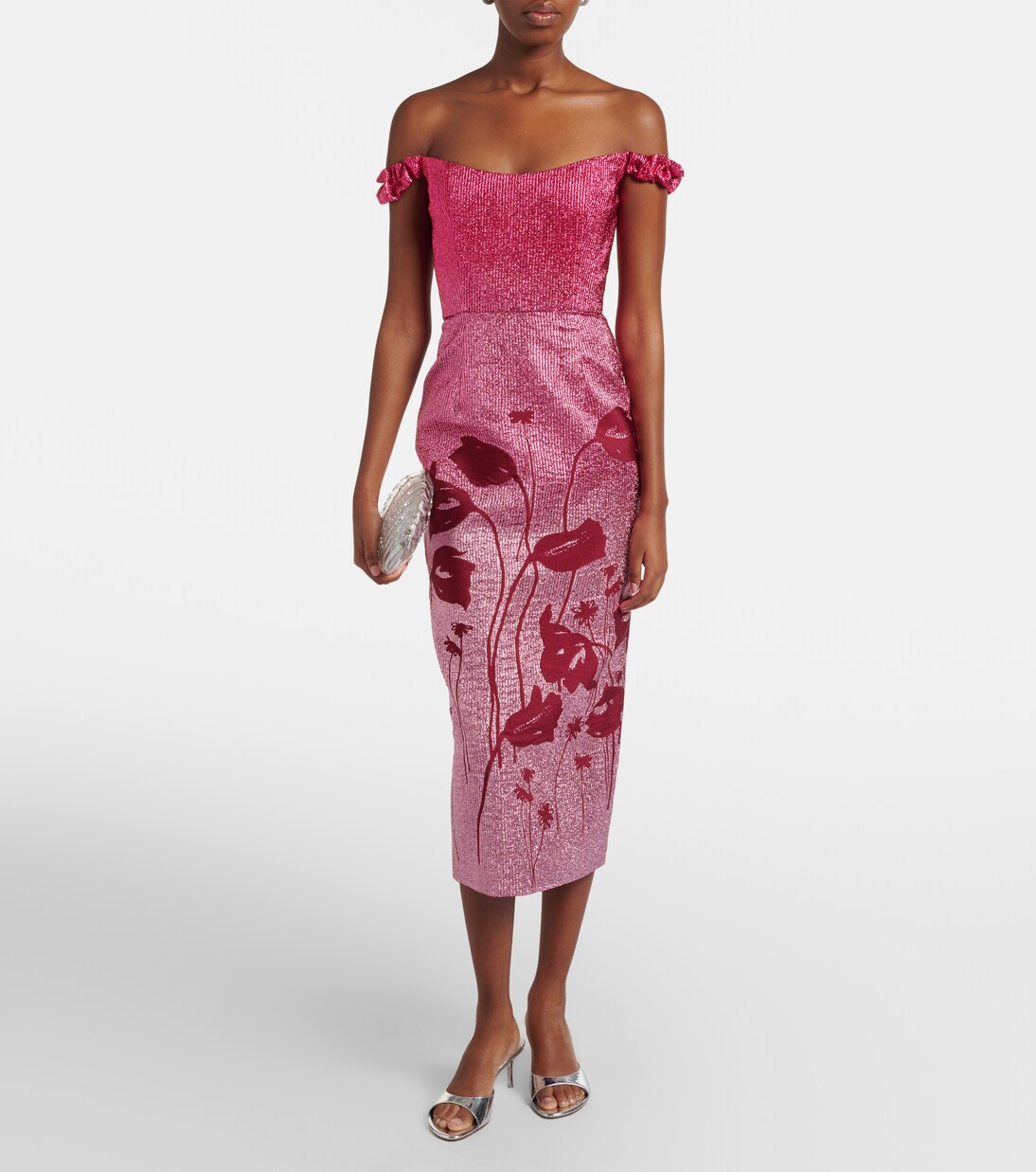 Vestido corsé Amina de lamé floral | Markarian