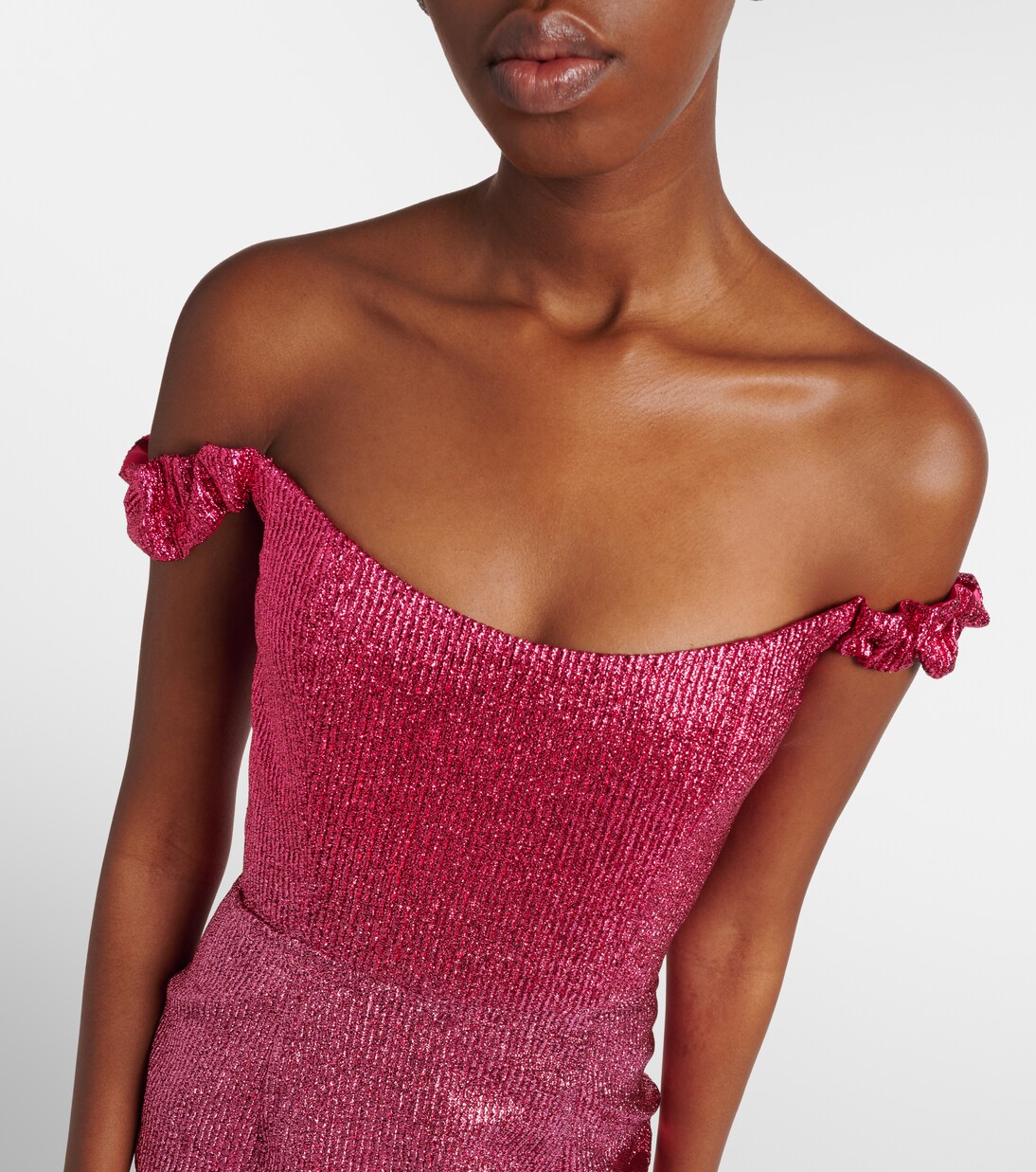 Vestido corsé Amina de lamé floral | Markarian