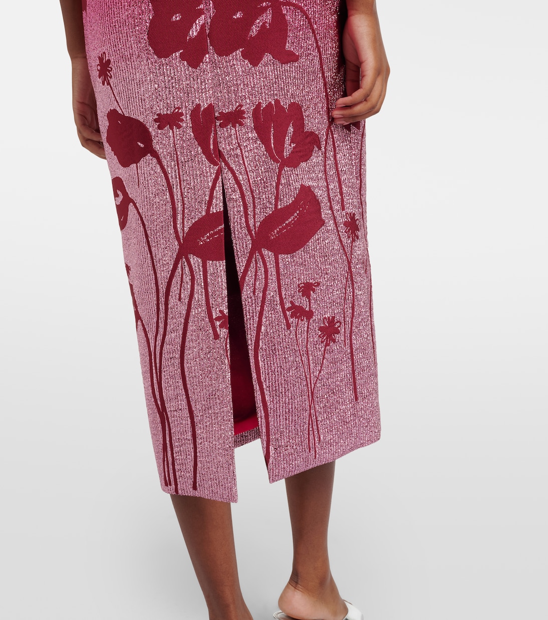 Vestido corsé Amina de lamé floral | Markarian