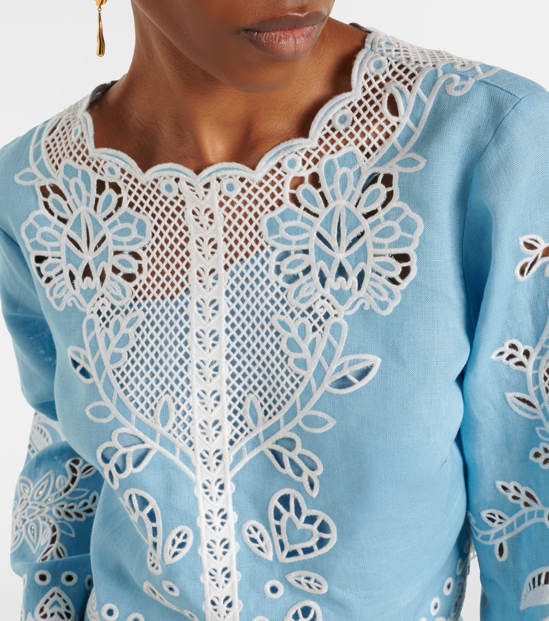 Besticktes Top aus Leinen | Farm Rio