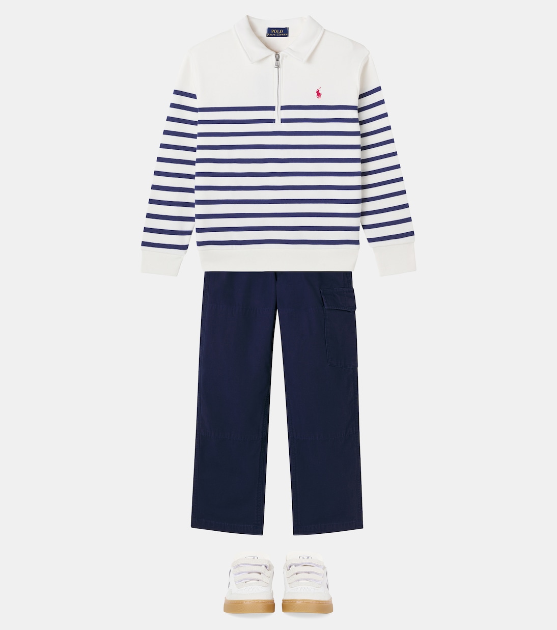 Striped cotton-blend sweatshirt | Polo Ralph Lauren Kids