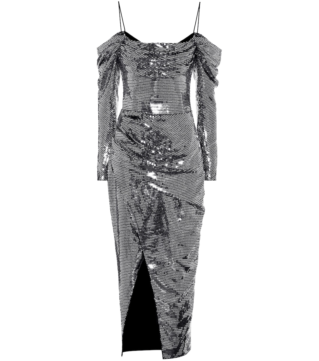 Robe midi à encolure bardot et sequins | Rasario