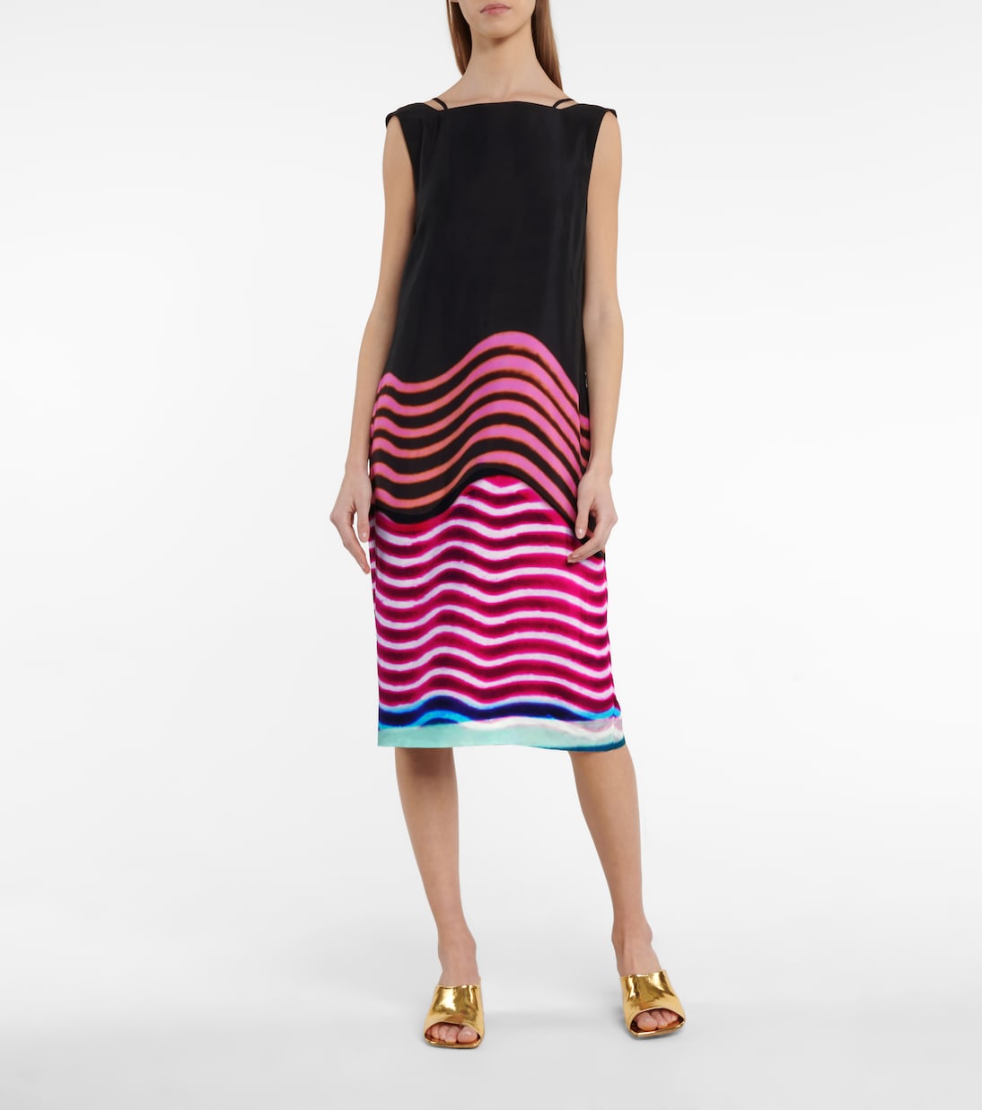 Printed boatneck midi dress | Dries Van Noten