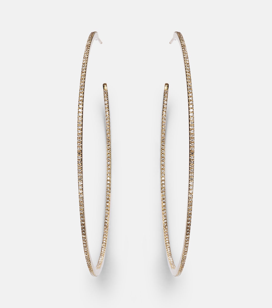 Orecchini a Cerchio XL in Oro Giallo 18kt con Diamanti - Design Moderno per Giovani Stilisti