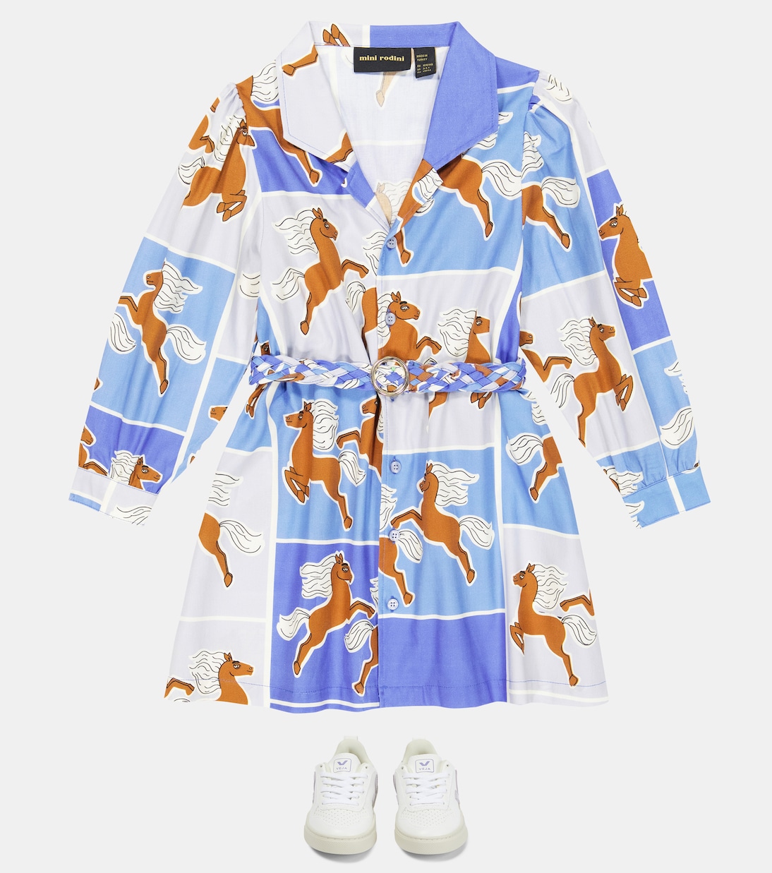 Robe chemise imprimée en coton | Mini Rodini
