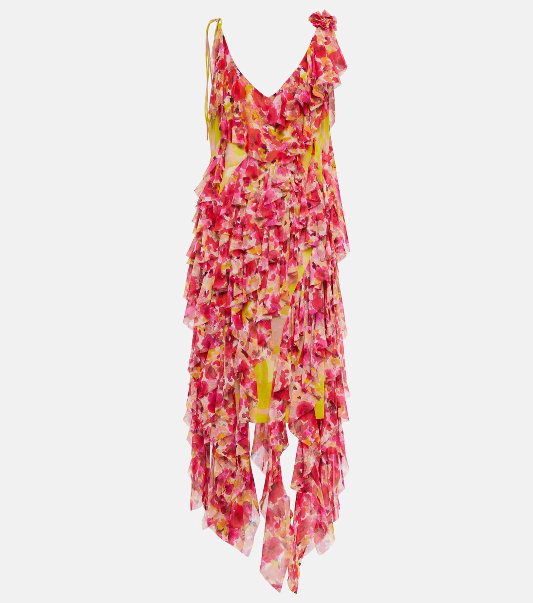 Silk-blend floral midi dress | Dries Van Noten