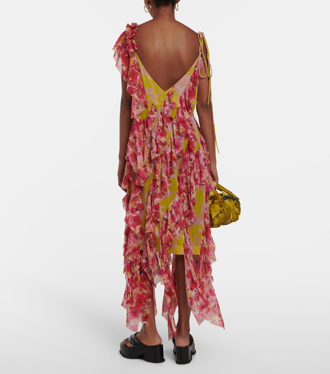 Silk-blend floral midi dress | Dries Van Noten