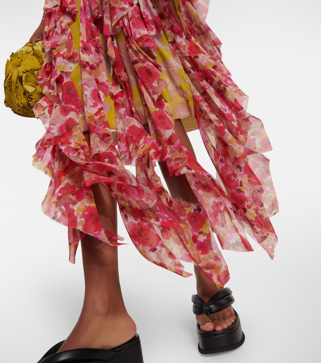 Silk-blend floral midi dress | Dries Van Noten