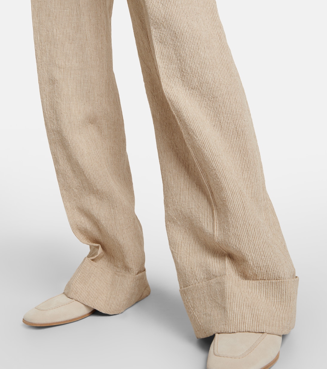Pantalon ample en lin à taille haute | Brunello Cucinelli