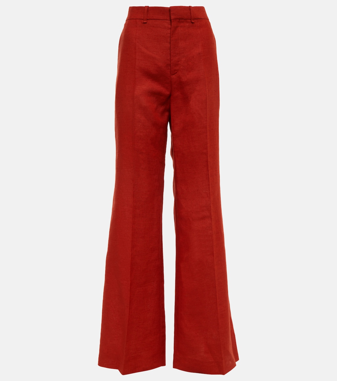 Pantaloni flared in lino a vita alta | Chloé