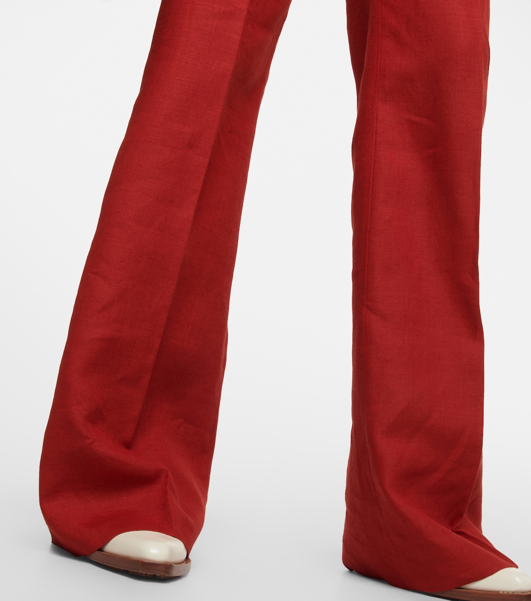 Pantaloni flared in lino a vita alta | Chloé