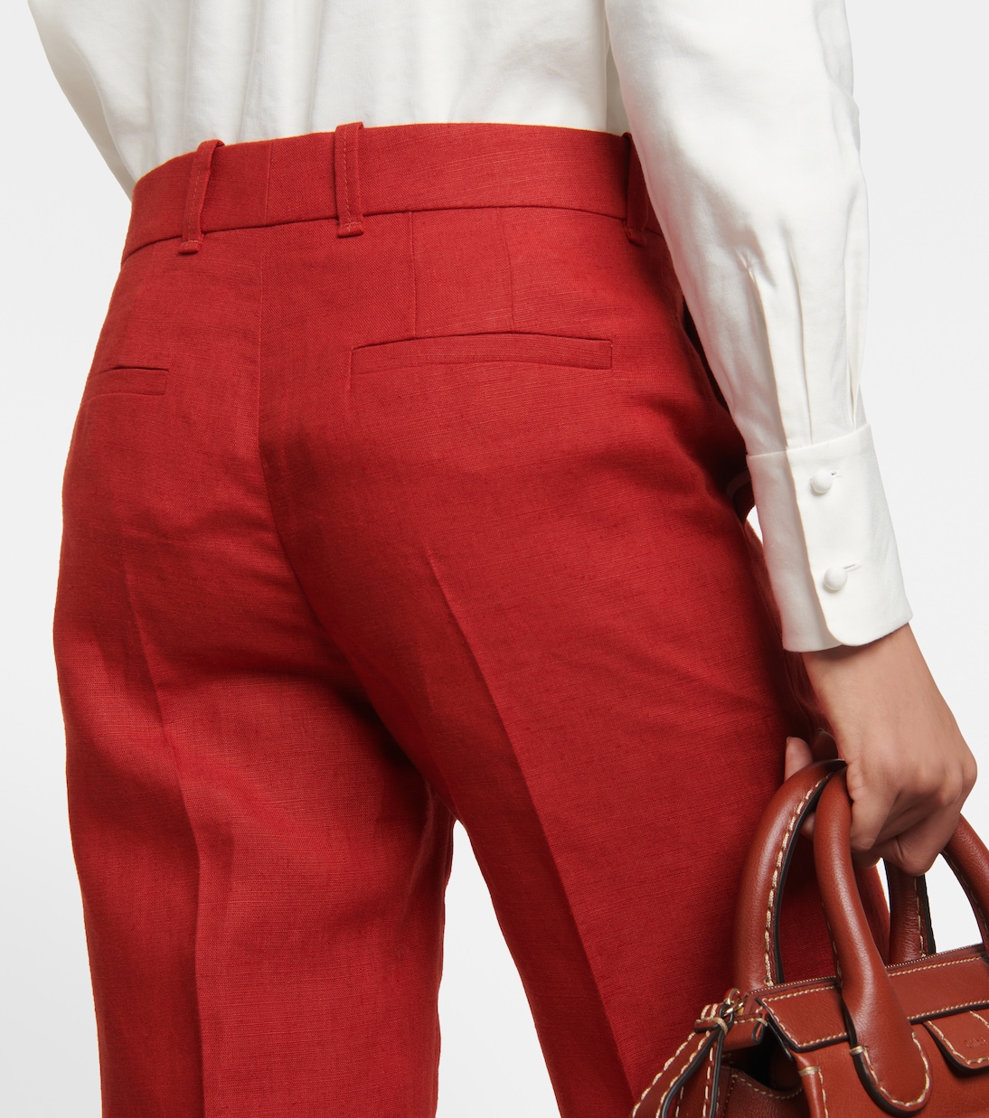 Pantaloni flared in lino a vita alta | Chloé