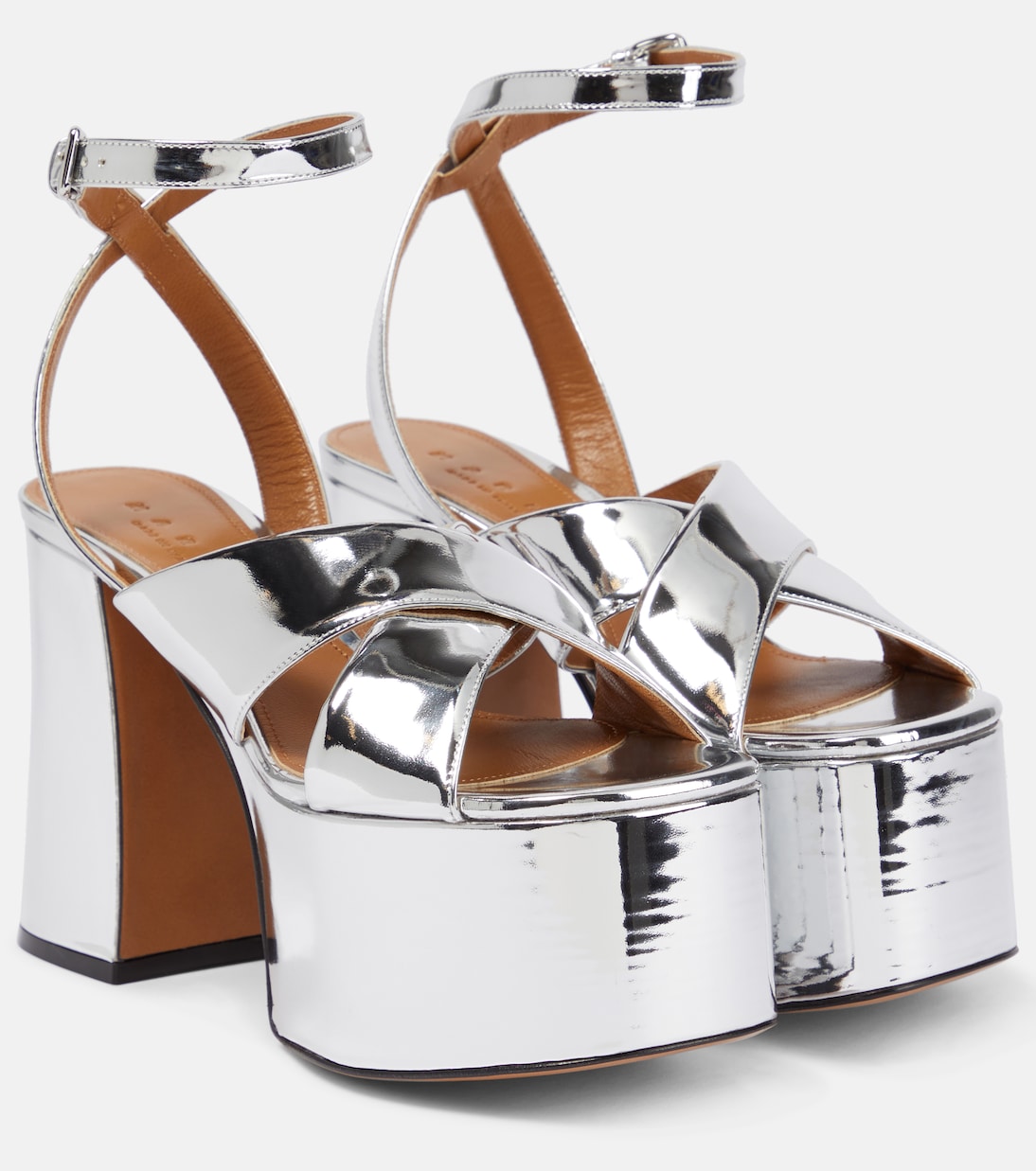 Mirrored leather platform sandals | Marni