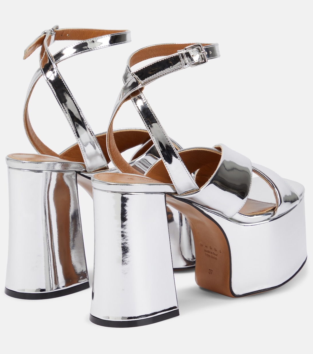 Mirrored leather platform sandals | Marni