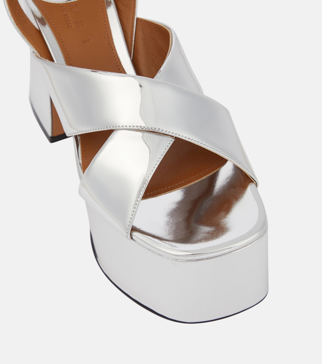 Mirrored leather platform sandals | Marni