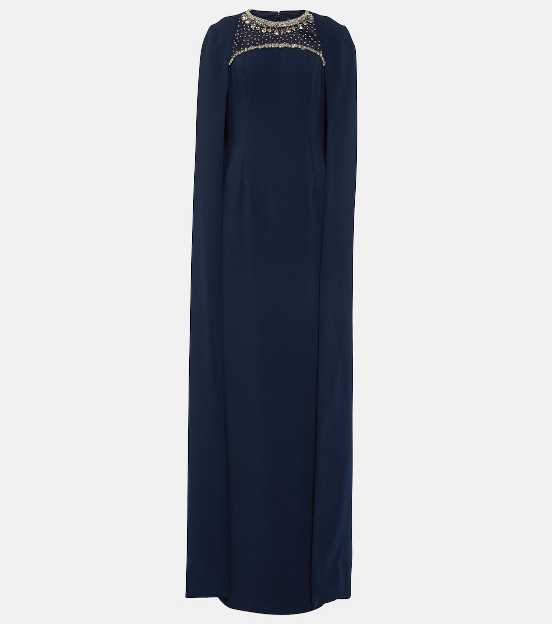 Embellished cape crêpe gown | Jenny Packham