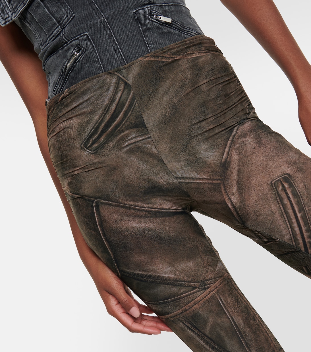 Printed low-rise skinny pants | Blumarine