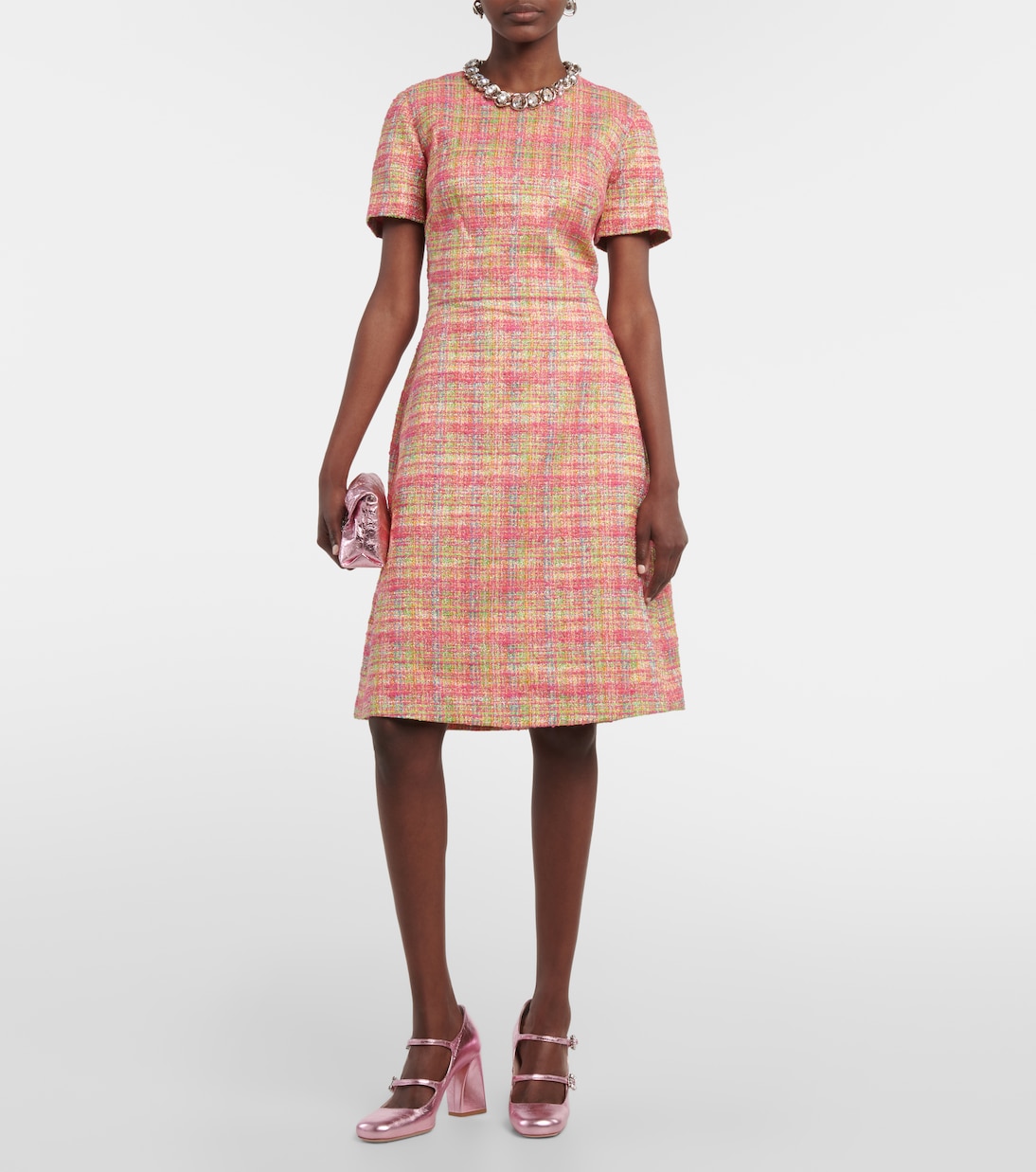 Vestido midi a cuadros | Carolina Herrera