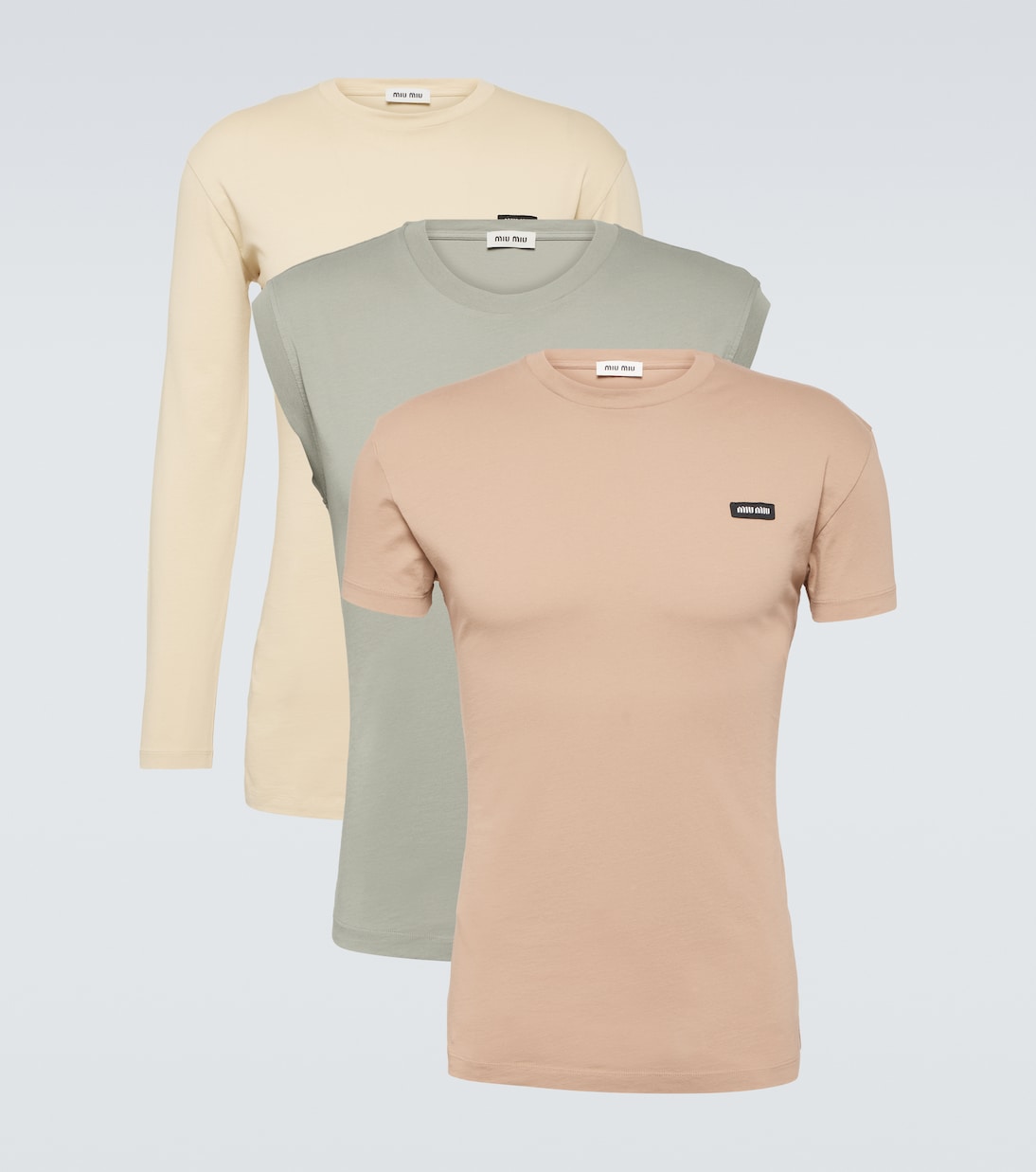 Set di 3 top in jersey di cotone | Miu Miu