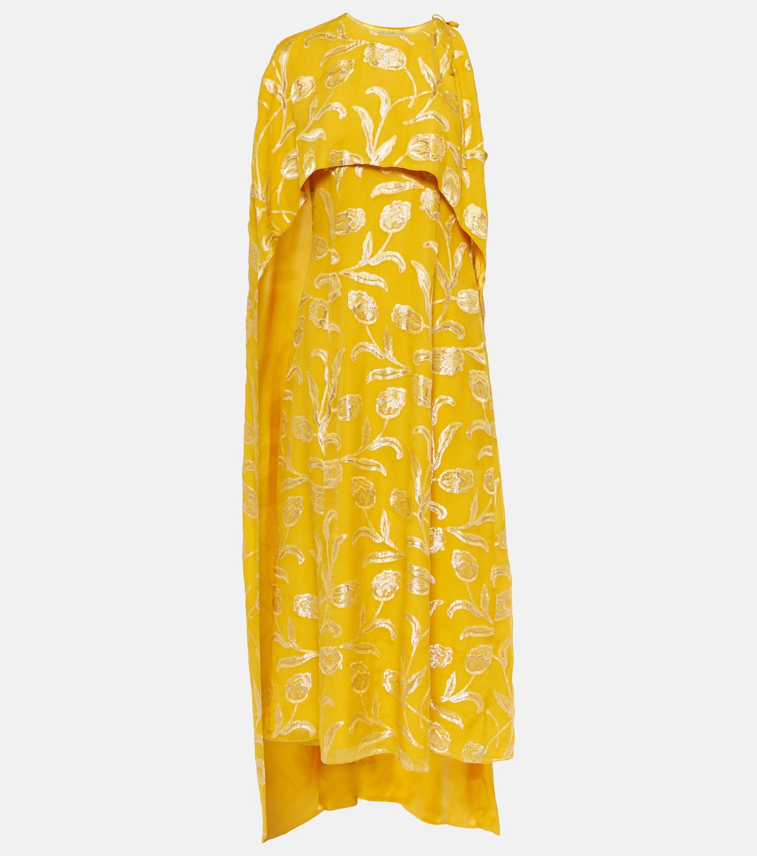 Vestido midi con capa de mezcla de seda | Markarian